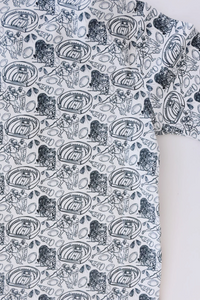 Studio Smocks Tiger Polo - Blue/White