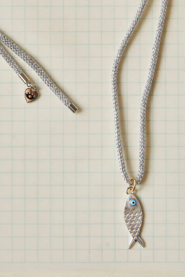 HART Silver Lurex Cord with Silver Fish