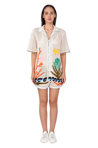 A&B Ocean Multi Thread Embroidered Shirt