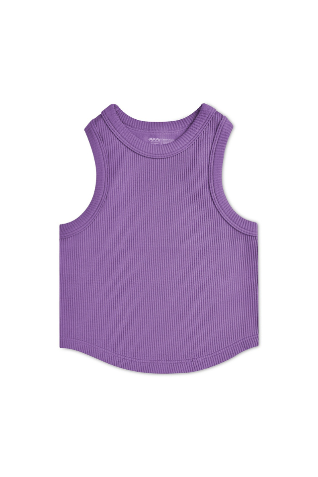 iScream Cropped Ribbed Racerback Tank - Vivid Violet