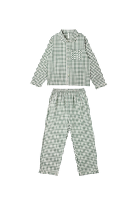 Rylee + Cru Long Sleeve Pajamas - Evergreen Gingham