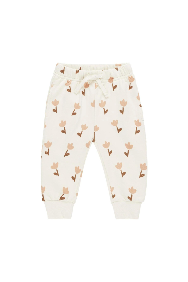 Quincy Mae Relaxed Fleece Sweatpant - Tulips