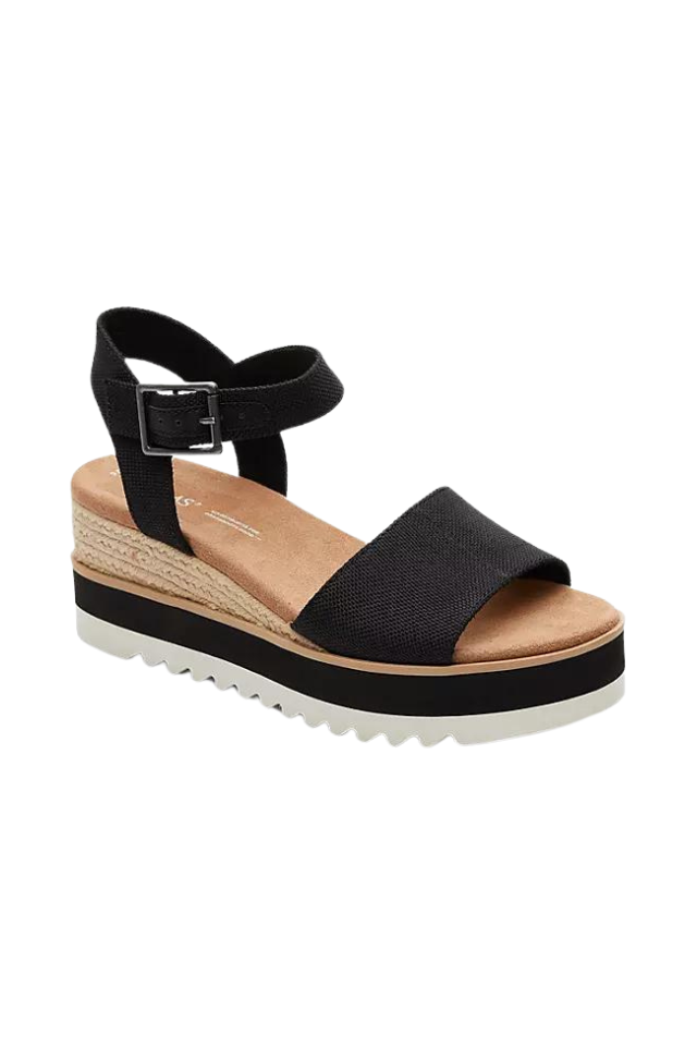 Toms Diana Wedge Sandal - Black