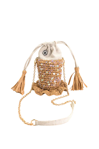 A&B Ocean Whimsy Raffia Fish Bag