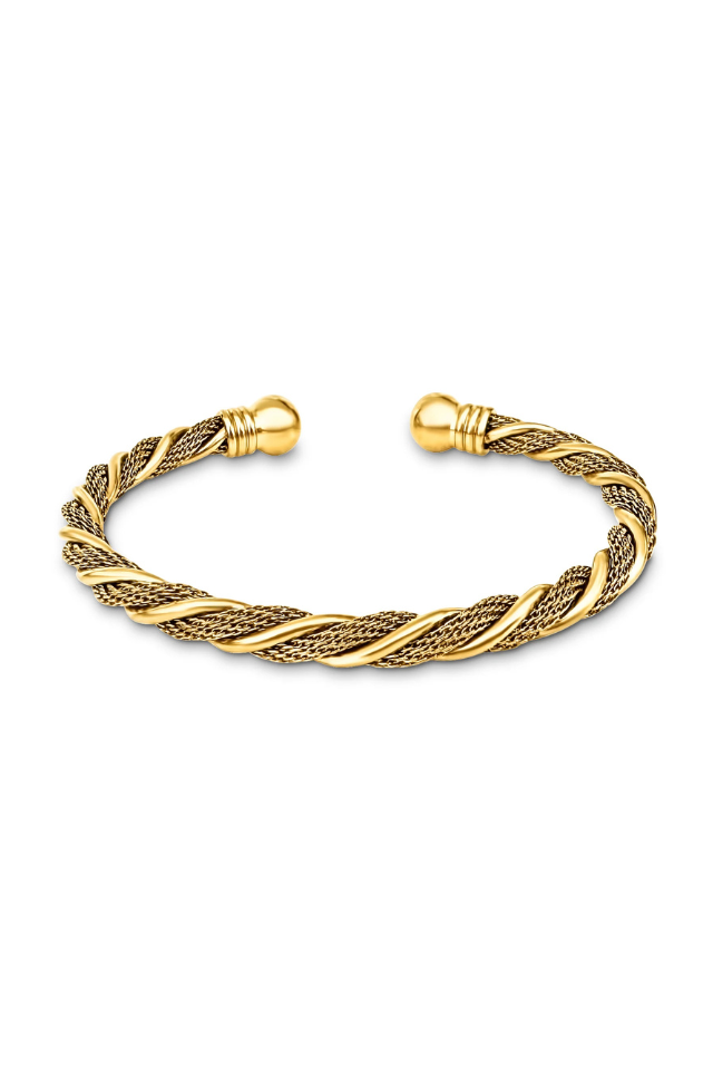 Ellie Vail Raven Twist Mesh Cuff Bracelet - Gold