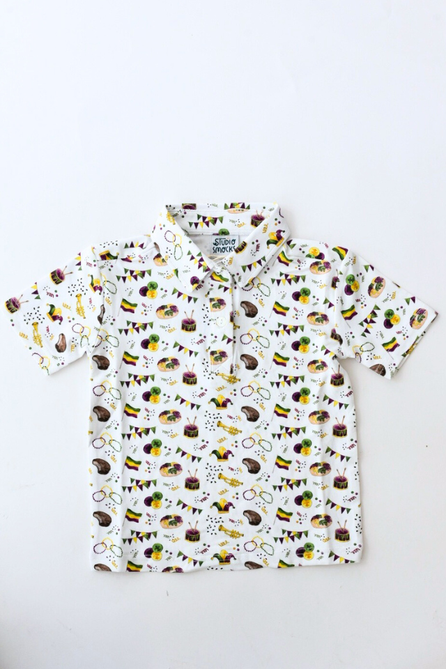 Studio Smocks Mardi Gras Polo