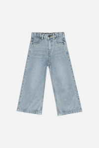 Rylee + Cru Straight Leg Pant - Light Washed Denim