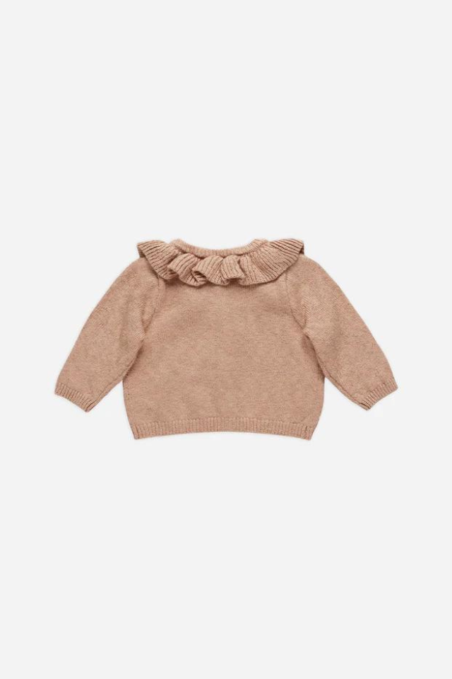 Quincy Mae Ruffle Collar Cardigan - Rose