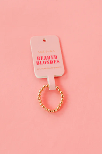 BB Lauren 3mm Beaded Band Ring - Gold