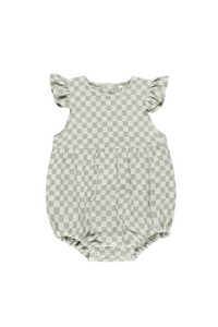 Rylee + Cru Amelia Romper - Sage Check