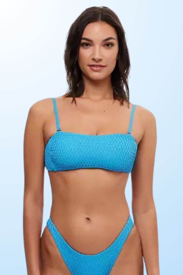 Splendid Interwined Bandeau Bra - Bright Blue