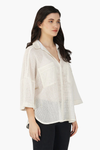 A&B Off Shoulder Shirt with Two Chest Pockets
