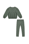 Rylee + Cru Spongey Knit Set - Evergreen Ditsy