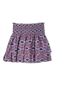 Pleat Scottie Skirt - Purple/Navy