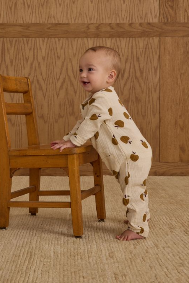 Rylee + Cru Long Sleeve Woven Jumpsuit - Golden Apples