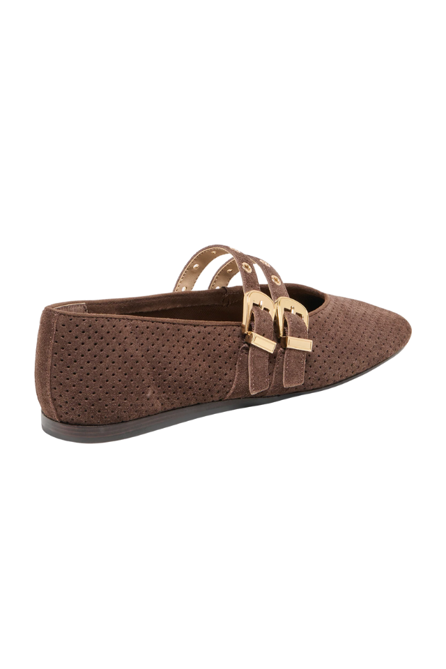 Dolce Vita Baylee Grommet - Dark Brown Perforated Suede
