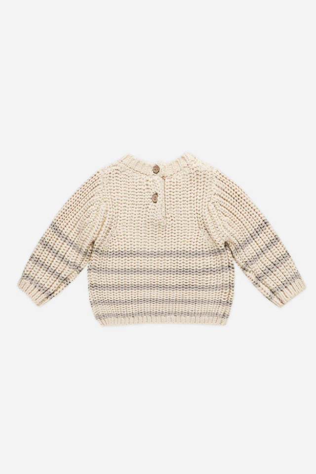 Quincy Mae Rex Sweater - Fog Stripe