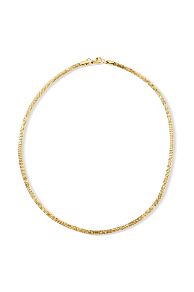 Ellie Vail Bowie Round Mesh Chain Necklace - gold