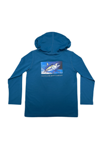Saltwater Boys Tuna Performance Hoodie UPF 50+ - Blue