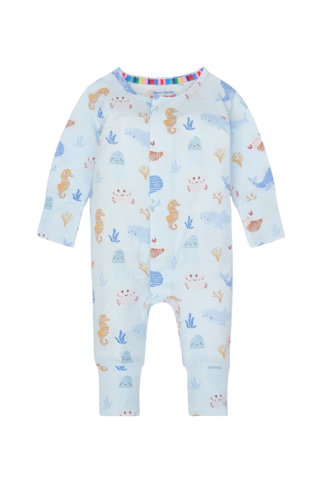 Magnetic Me Cotton Sleeveless Coverall - Deep Sea Jubilee