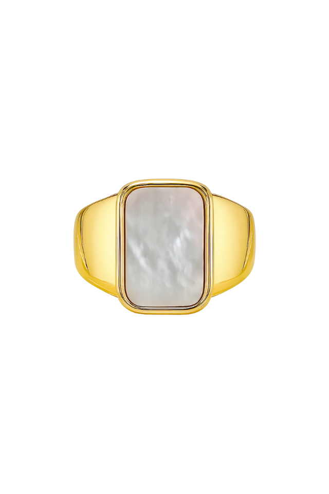 Ellie Vail Twila Mother Of Pearl Ring - Gold
