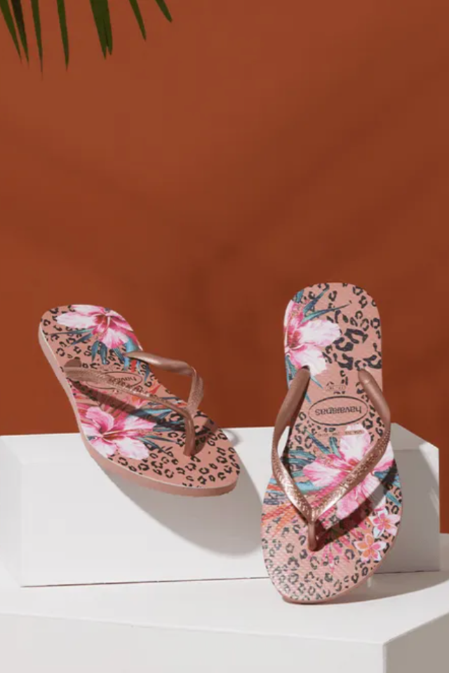 Havaianas Slim Animal Floral Sandal - Crocus Rose