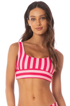 Maaji Apple Stripes Donna Top - Red Overflow