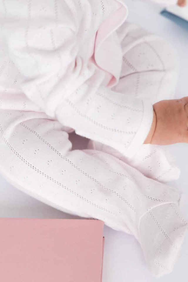 Magnetic Me Pointelle Footie - Love Lines Pink