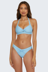 Becca Prima Twist Halter Top - Ice Blue