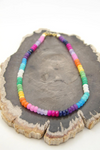 Woman Shops World Rainbow Necklace Faceted Ombre Multi Color Gemstones