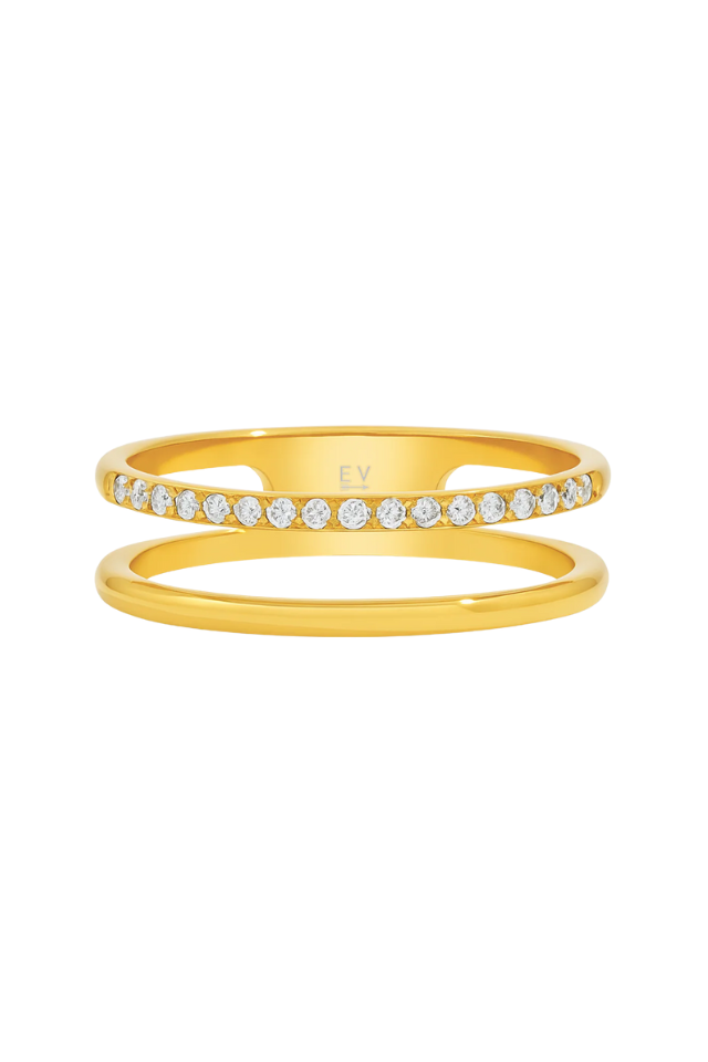 Ellie Vail Tarryn Double Ring - Gold