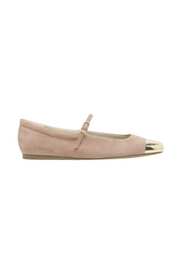 Dolce Vita Reyes Toe Cap Ballet Flats - Tan Suede