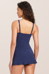 Beyond Control Square Neck Swim Dress w/ Grommets - Dark Navy