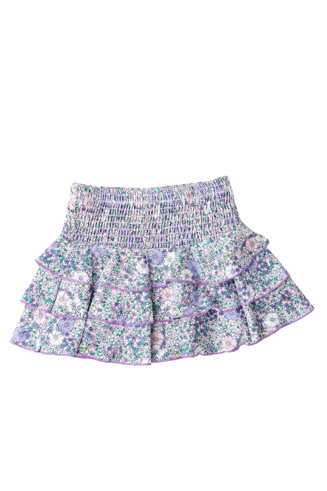 SC Smocked Skirt - Flower Power Purple