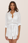 Becca Gauzy Shirt Dress - White