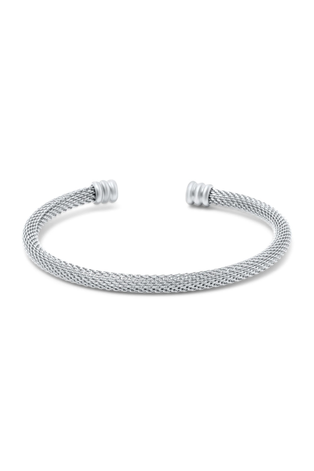 Ellie Vail Sinclair Mesh Cuff Bracelet - Silver