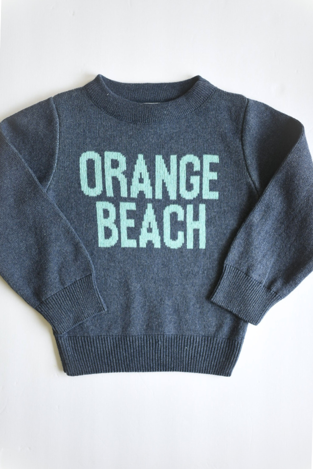 Orange Beach Crewneck Sweater -  Jeans/Aqua