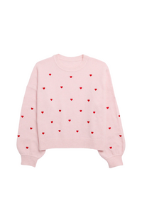 Shiraleah Hearts Sweater - Blush