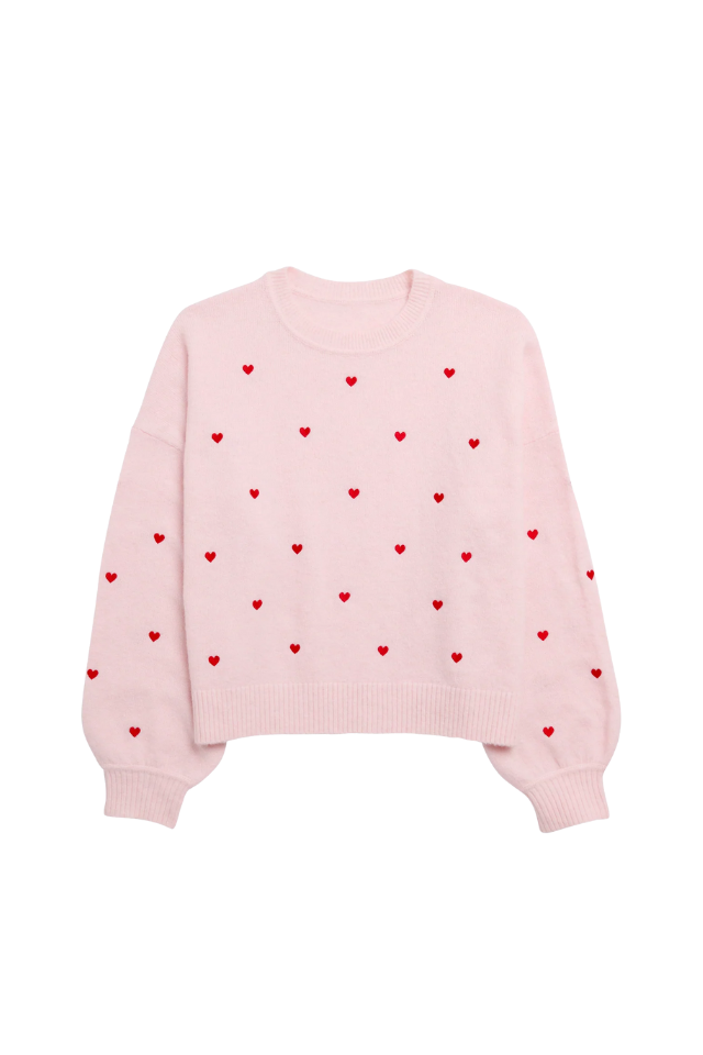 Shiraleah Hearts Sweater - Blush