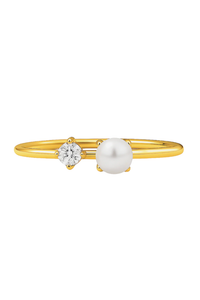 Ellie Vail Enza Pearl Stone Ring - Gold