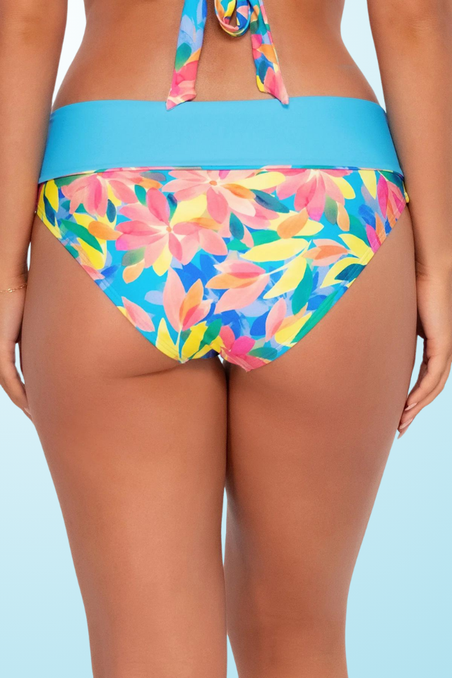 Sunsets Capri High Waist Bottom - Shoreline Petals