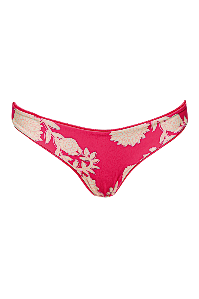 Maaji Light Pink Flower Red Flirt Bottom - Red
