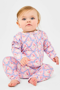 MS Infant Santa Baby Bows Zipper PJ