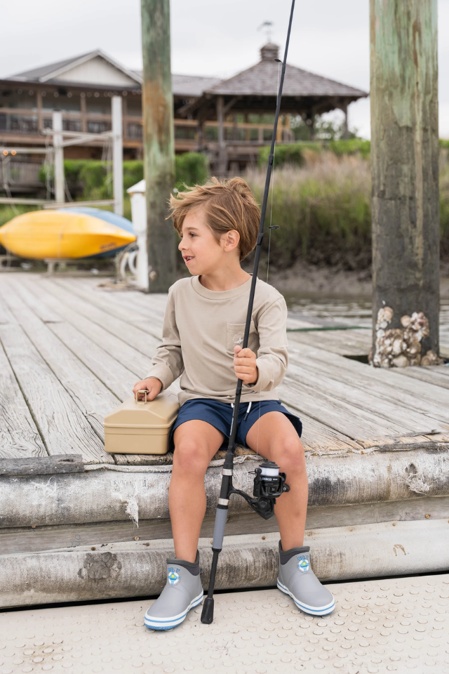 Saltwater Boys LS Great White Shark Graphic Tee - Taupe