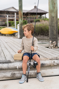 Saltwater Boys LS Great White Shark Graphic Tee - Taupe