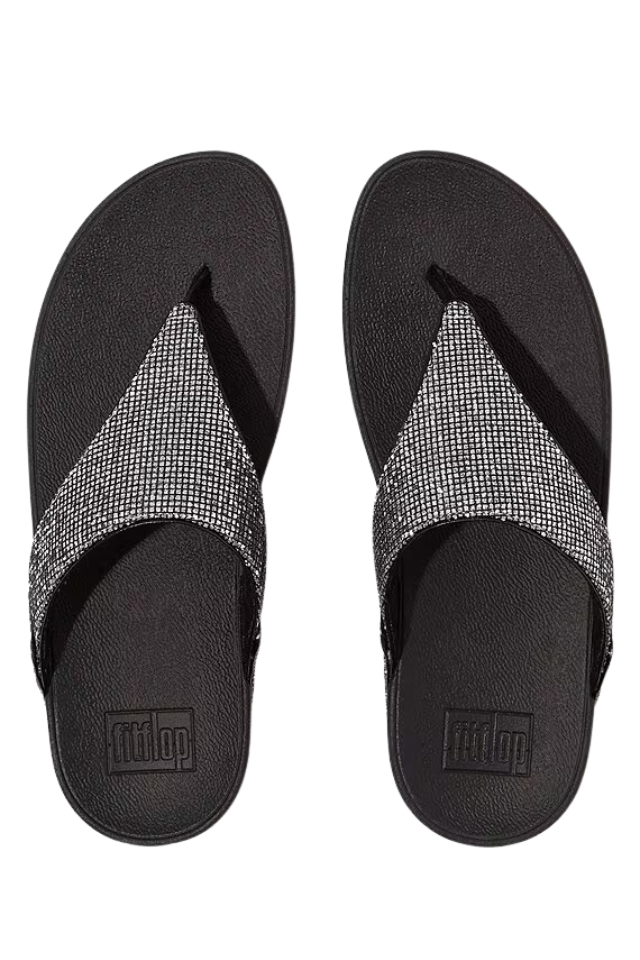 Fit Flop Lulu Glitterball Toe Post Sandals - Silver