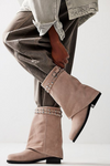 Free People Scorpio Studded Foldover - Dust Bunny Suede