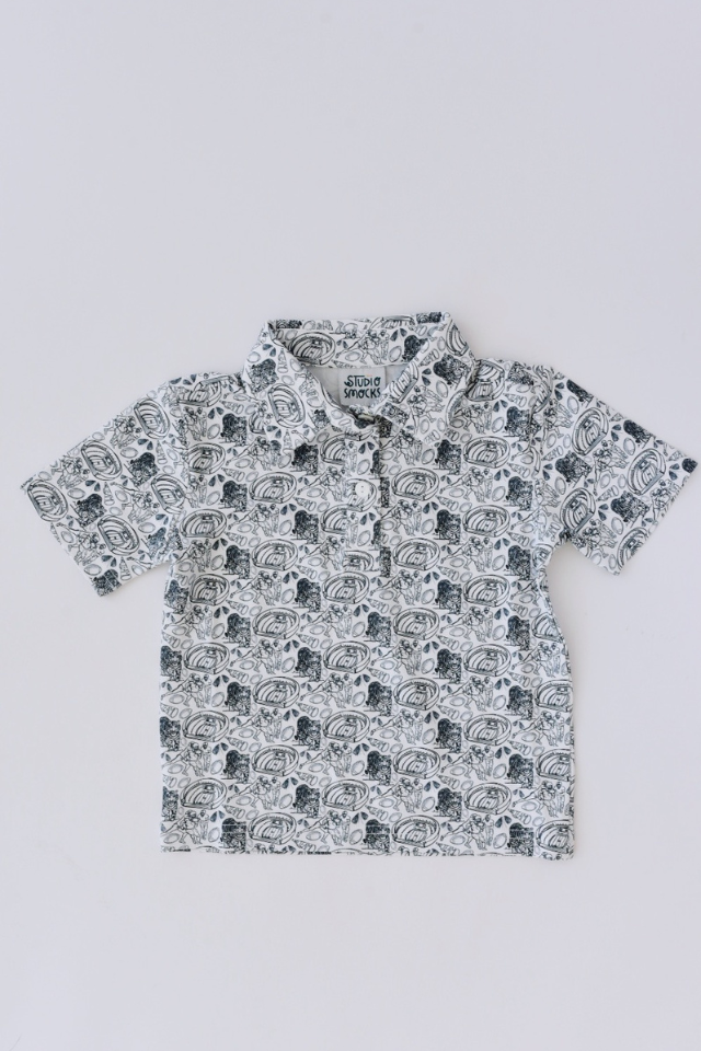 Studio Smocks Tiger Polo - Blue/White