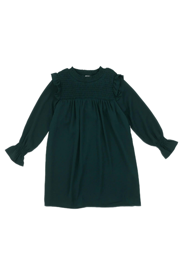 Pleat Lottie Dress - Dark Green