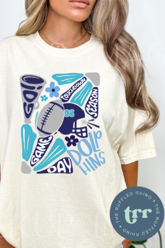 Youth Gameday Dolphins Floral Tee